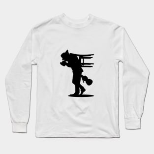 Tom Waits - Black Silhouette Long Sleeve T-Shirt